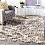 Surya Cagliari Shaggy Teppich - Flauschiger Teppich für Wohnzimmer, Esszimmer, Schlafzimmer - Abstrakter Langflor Hochflor Teppich weiss flauschig und pflegeleicht - Teppich groß 160x220cm in Grau