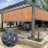 Bambus Rollo,Bambus Sichtschutz Jalousien UV,Natürliches Schilfrollo Sichtschutz Sonnenblende,Atmungsaktiv,Rollos Sichtschutz,for Wall Decoration, Outdoor, Patio, Door, Adjusted ( Size : 110*170cm/43*