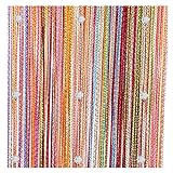 Vorhang aus Kristallperlen 100 * 200 cm Kristallperlen Quaste Silk String Bead Vorhang Türteiler Drapieren Sheer Panel Vorhänge Wohnzimmer Dekor Valance (Color : Multicolour, Size : 100X200cm)