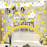 AQ899 Beaded Door Curtain Crystal Glass Rose Bead Curtain Living Room Bedroom Window Door Wedding Decor Curtains Drapes