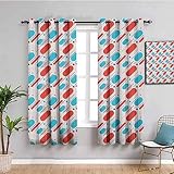 2Er Set Verdunkelungsvorhang 3D Druck Farbenfrohe Kreative Geometrische Kunst Muster Vorhänge Blickdicht 200X166Cm (BxH) Gardinen Wohnzimmer Kinderzimmer Ösenvorhang Fensterdekoration Blickdichter