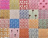 20 Stück sortierte Baumwoll-Stoff-Servietten, Handblockdruck, handgefertigt, Größe 40,6 x 40,6 cm, bedruckt, Heimdekoration, indische, umweltfreundliche Mischung