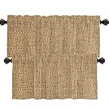 Shrahala Leinenstruktur, Jute-Küchenvolants, gelbe Textur, gewebter Stoff, natürlich, halbe Fenstervorhang, Fensterbehandlung, mehrschichtiges Polyester, 2 Stück, 132.1x45.7 cm