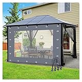 Terrasse Vorhang Wetterfest mit Ösen Transparente PVC-Vorhangtür für Garten, Terrasse, Pavillon, Anpassbar (Color : Gray, Size : 10x2.8m/33x9.24ft)