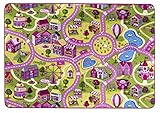 andiamo Spielteppich, Teppich Kinderzimmer Mädchen, rosa Straße, flach, umweltschonend produziert, gekettelt, pflegeleichter Kinderteppich, Größe:200 x 200 cm