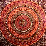 Craftozone Tapisserie Geschenk Hippie Wandteppiche Elefant Mandala Bohemian Psychedelic komplizierte indische Wandbehang Bettwäsche Tagesdecke