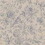 rasch Tapete 449471 aus der Kollektion Florentine II – Vliestapete in Beige mit floralem Muster im Vintage Stil – 10,05m x 53cm (L x B)