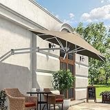 Wandmontage-Sonnenschirm, Balkon, Urlaub, Outdoor, Garten, freitragender, neigbarer Sonnenschirm mit Metallstange, Terrassen-Sonnenschutz, UV