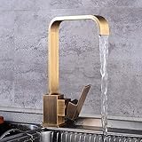 Antiker Küchenarmatur, Heiß- Und Kaltwassertank-Wasserhahn, Retro-Drehspülbecken-Wasserhahn Im Europäischen Stil Wasserhahn Wasserfall