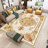 RUGMRZ Teppiche 160 x 230 cm Vintage Teppich braun Blumen Dekoration Wohnzimmer Zubehör langlebig Teppich Günstig