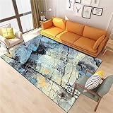 AU-SHTANG Teppich Wohnzimmer Blauer Teppich, Balkon Yoga Matte einfach und leicht zu reinigender Teppichteppich büro,Blau,40x60cm