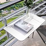 SXFYHXY Hängende Schienentische Für Deck, 60-120cm Balkon Geländer Bar Tische, Outdoor Folding Beistelltisch, Wand Montierte Hängende Halbe Tabelle, Verstellbare Arbeitsplatte Erweiterung Fold Down