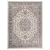 Carpeto Traditioneller Orientalischer Teppich - Kurzflor - Weicher Teppich Perser für Wohnzimmer Schlafzimmer Esszimmer - ÖKO-TEX Zertifiziert - AYLA - 200 x 300 cm - Creme