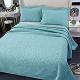 XIUWOUG Tagesdecke Mit Kissen Set, Tagesdecke Bettüberwurf Baumwolle 3 Teilig Gesteppt Steppdecke, Wohndecke Weich Doppelbett Decke Für Schlafzimmer Bett,230x250