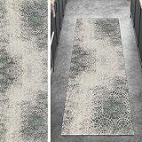 Ymural Läufer Teppich Lang Flur Teppichmatten Abstract 60x90CM Beige Grau Kücheläufer rutschfest Teppichläufer Waschbar Kurzflor Polyester Korridor Schlafzimmer, Anpassbar Breite 40-120cm
