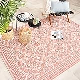 FRAAI | Home & Living In- & Outdoor Teppich - Summer Oriental Rosa - 80x150cm - Wetterfest Outdoorteppich - Flachgewebe - Balkon, Garten, Terrasse - Carpet