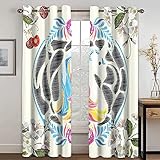KUAKEA 3D Verdunkelungsvorhang Für Jungen Kühe Tiere Blumen Cartoon 140X280Cm Superweiches Wärmegedämmtes Schlafzimmer, Verdunkelungsvorhang, Kinderzimmer, Deko-Vorhang Mit Ösen Für Das Wohnzimmer