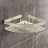 MAVNES Duschablage Ecke Eckbadezimmerregal, antike Duschmetallspeicherung Zweischichtige Dreieck-Regale, Wandmontierter Toiletten-Shampoo-Handtuchhalter Badezimmer Regal (Color : SJL-6601WG-1-I)
