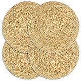 Platzsets, 4 Stück, naturfarben, 38 cm, rund, Jute, Artikelfarbe: Natur