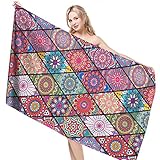 Strandtuch 80x160 Dünn Leicht Mandala Microfaser Handtücher, Strandtücher Strandlaken Badetuch Strandtuch Damen Mädchen Zum Wickeln Beach Towel Sandfreies Strandtuch Baumwolle Boho Schnelltrocknendes