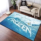 PUREUV EIS Und Schnee Abenteuer Cartoon Anime Teppich, Wohnzimmer Nachttisch Kinderteppich, ELSA Anime Fußmatte, Küche rutschfeste Bodenmatte, Geschenk A616 60×90Cm