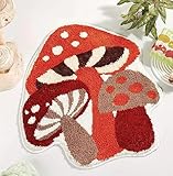 Badezimmerteppich Pilze Badematte rutschfest,Weiche Badteppich,Badvorleger Duschvorleger,Teppich Badezimmer Waschbar,Bad Teppich Flauschig 40×60cm