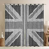 Britische Flagge, Vorhang mit Union Jack, Fenstervorhänge für Schlafzimmer, Wohnzimmer, für Kinder und Erwachsene, geometrische Fensterbehandlungen, 66 x 72 cm