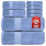 Infinitee Xclusives – 8er Pack Handtücher Set für Badezimmer, 2 Badetücher, 2 Handtücher & 4 Waschlappen ringgesponnene Baumwolle – Hotel, Spa & Gym Qualität hochsaugfähige Handtücher für Badezimmer