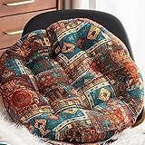 FANSU Runde Stuhlkissen Garten, Ethnisch Stil Sitzkissen 55cm, Stuhl Kissenauflage/Weiches Stuhlauflage Atmungsaktiv Sitzpolster Sitzauflage Gartenkissen (Blau)