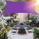 Sonnensegel 98% Wasserdicht Sonnensegel Rechteckig Sonnenschutz UV Schutz Windschutz, Geeignet Für Außenbereiche Wie Garten Und Balkone,Terrasse (Color : Purple, Size : 2x5m)