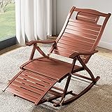 Schaukelstuhl für den Innenhof, Liegestühle aus Holz für den Garten, tragbarer Camping-Klappstuhl, Sonnenliege für den Pool, Terrassenmöbel mit Verstellbarer Rückenlehne, Veranda-Sessel,