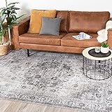 FRAAI | Home & Living Teppich Vintage - Lago Grau - 160x230cm - Baumwolle, Polyester - Flachgewebe - Rug - Orientalisch - Wohnzimmer, Esszimmer, Schlafzimmer - Carpet