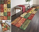 SESOUK Teppich Läufer Flur rutschfest Teppichläufer Waschbar Eingangsteppich Fußmatte für Innen Außen Küchenteppich Teppich für Wohnzimmer Schlafzimmer Anpassbar 60×500cm