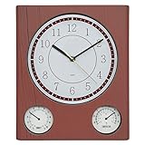 Generico Wanduhr Kirsche dunkel Thermometer Hygrometer Analog Haus Küche Zimmer Büro