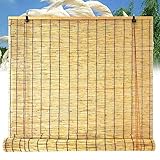 Retro Bambusrollo Seitenzug Rollos Natur Holz-Jalousie Raffrollo Handgewebt Fenster Sonnenschutz Rollo Bambus Rollos mit Heber für Außenbereich/Patio/Tür/Angepasst Wand Hauptdekorationen (Size : 58x3