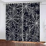 NPBSHZ Verdunkelungsvorhang Kinderzimmer Ösen Gardinen Spinnennetz Thermovorhang Schallschutz für Dekorieren Wohnzimmer Schlafzimmer 2 Paneele 170x200cm (B x H)