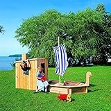 Promadino Sandkasten Störtebeker mit Kajüte Segel Schiff Boot Bausatz Sandkiste