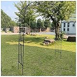 Große Gartenbögen, 50 cm Breite, verzinktes Metall, Rosenbogen, Kletterpflanzen, Stützlaube, Rankgitter, Blumenständer, Torbogen für Hof, Rasen, Hochzeitsdekoration, Schwarz, 150 x 267 cm (Schwar