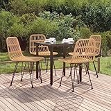 UYSELA Home Sets mit 5 Teiligen Garten Essgruppe Poly Rattan