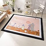 Baby Krabbeldecke Teppich 145 x195cm Cartoon Tier Löwe Kinderzimmer Wohnzimmer Spielteppich Spielmatte Kinder Matte gesteppter Krabbelmatte Baumwolle ideal als Spieldecke Laufgittereinlage Decke