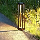 Kingwei LED Gartenleuchte Wegeleuchte Pollerleuchten 3000K,Extra Helle 9W LED,4.33 * 4.33 * 23.9 in,Wegeleuchten Aussen,Gartenleuchte,Standleuchte, Pollerleuchte IP65 Wassergeschützt