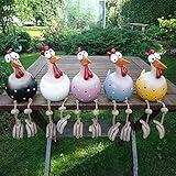 Keramik Huhn Gartendeko Gartendeko Huhn Deko Handarbeit Gartenstatue Dekorative Henne Huhn Gartenstecker Figur Terrasse Wetterfest Harz Statue Bauernhof Balkon Tierfigur Gartenstecker