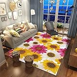 DJHWWD Teppich Pflegeleicht Kinderteppiche Gelbes Hochzeitszimmer, Wohnzimmer, Schlafzimmer, Sofa, Couchtisch, Waschbar, Umweltschutz, rutschfest Teppich Wohnzimmer Vintage 60X90cm