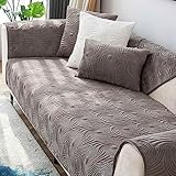 YSZBD Sofabezug Ecksofabezug, L-Form, Couchbezüge, 3/2/1/4-Sitzer, Samt, dicker Sofaschutz, rutschfest, grau, 110 x 110 cm
