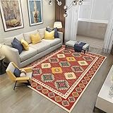 DJHWWD Kinderzimmerteppich Kinderteppiche Gelber Ethno-Stil Für Zuhause, Hotel, Wohnzimmer, Schlafzimmer, Nachttisch, Waschbar Mädchen Teppich 180X280cm