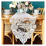 Tischdekoration, Tischdecke für Geburtstagsfeiern, Hochzeiten, Tisch, abstrakt, handgefertigt, künstlerische Tischdekoration, Hochzeitstische Go (weiß 27 x 120 cm) (weiß 27 x 180 cm)