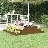 JUNZAI Pflanzkübel, Pflanzkasten, Blumenkasten, Blumenkübel, Blumentopf, Pflanztrog, Pflanzkiste, Tomaten Kübel, Honigbraun 110x110x27 cm Massivholz Kiefer