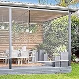 wasserdichte Rollos für den Außenbereich mit Montage,Transparente Große Pergolen-Rollläden für Terrasse,Veranda,80/100/120 cm Breiter Leichter PVC-Vorhang(Size:110x130cm-43.3x51.1)