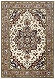 Teppich Marke THEKO orientalischer Handgetufteter Designer Teppich Farbe Creme Braun Groesse auswaehlen 60 x 90 cm