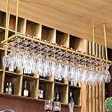 Hängendes Weinregal,Metall-Decken-Weinglashalter,höhenverstellbares Weinregal,Weinflaschenhalter,Vintage-Display-Weinaufbewahrungshalter mit Stielglas-Glasregal für Bar,Restaurant,Café